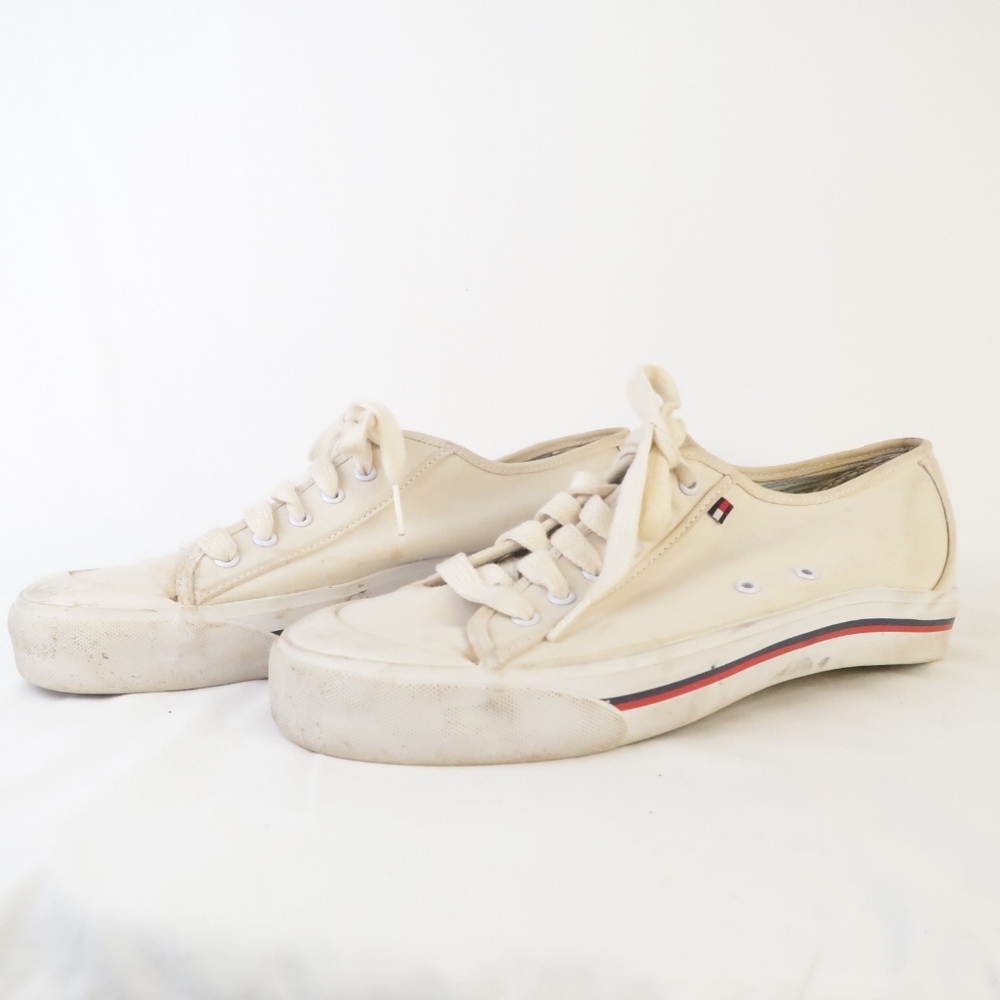 Vintage Tommy Hilfiger canvas sneakers cream SHA-16
